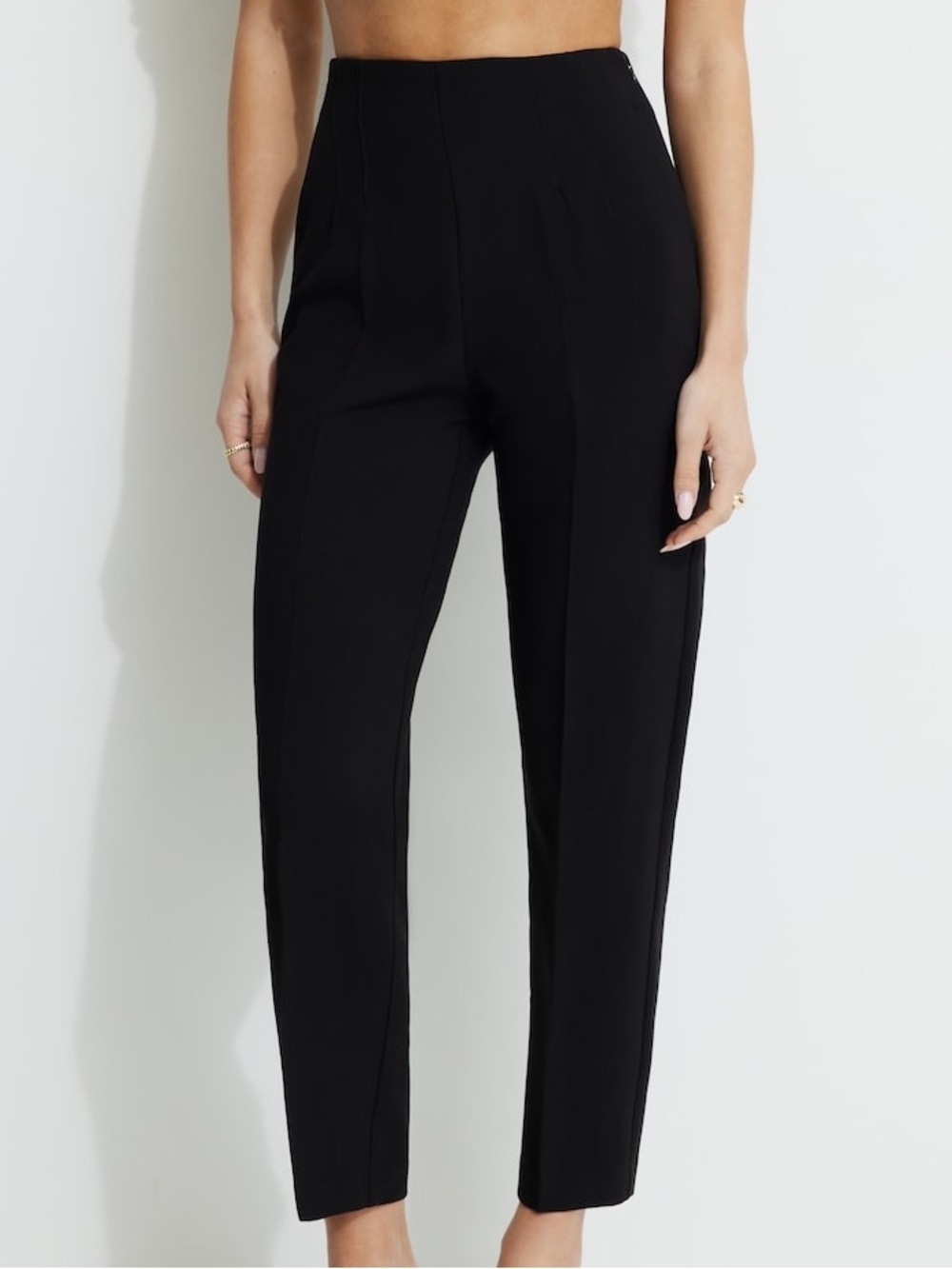 Dynamite High Rise Black Straight Leg Side Zip Dress Pants Office Work Career